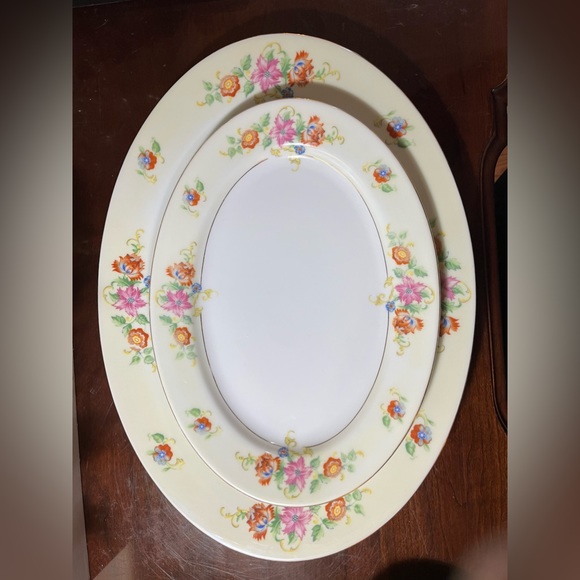 RARE MED Eschenbach Baronet style Bavarian China Pa tern Floral Oval Platter - Picture 10 of 11